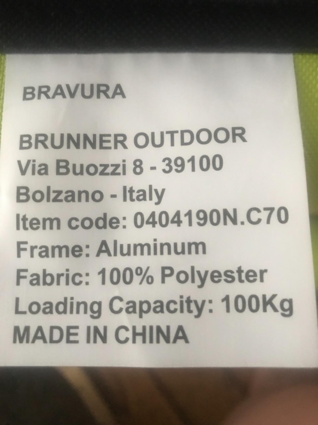 Brunner Bravura sedia regista pieghevole nero azzurro 150 kg