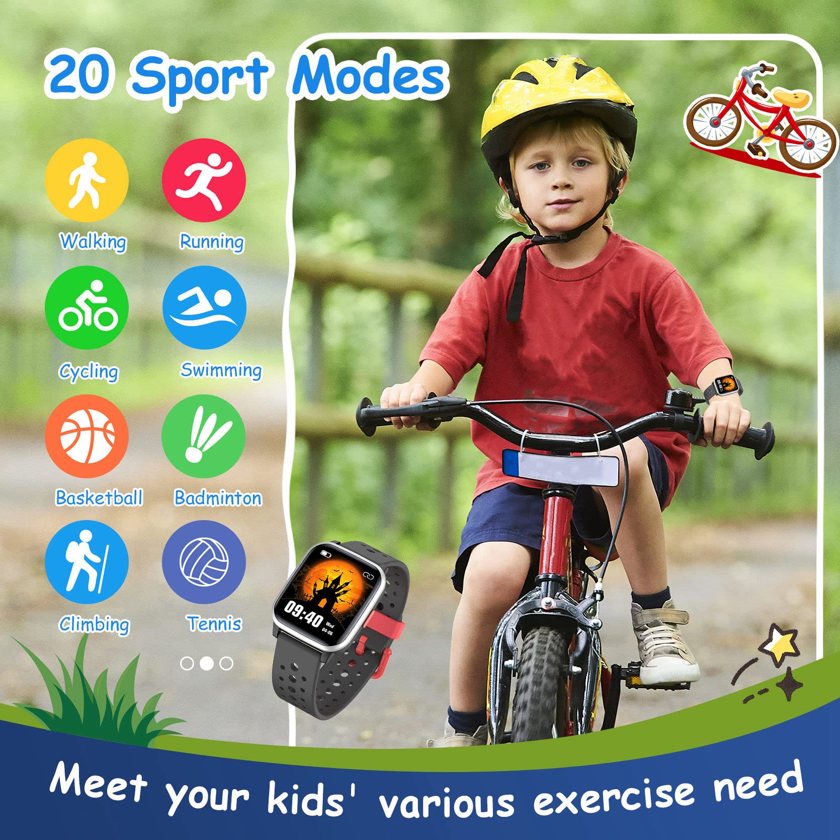 LAMA smartwatch bambini 1,4 pollici nero IP68