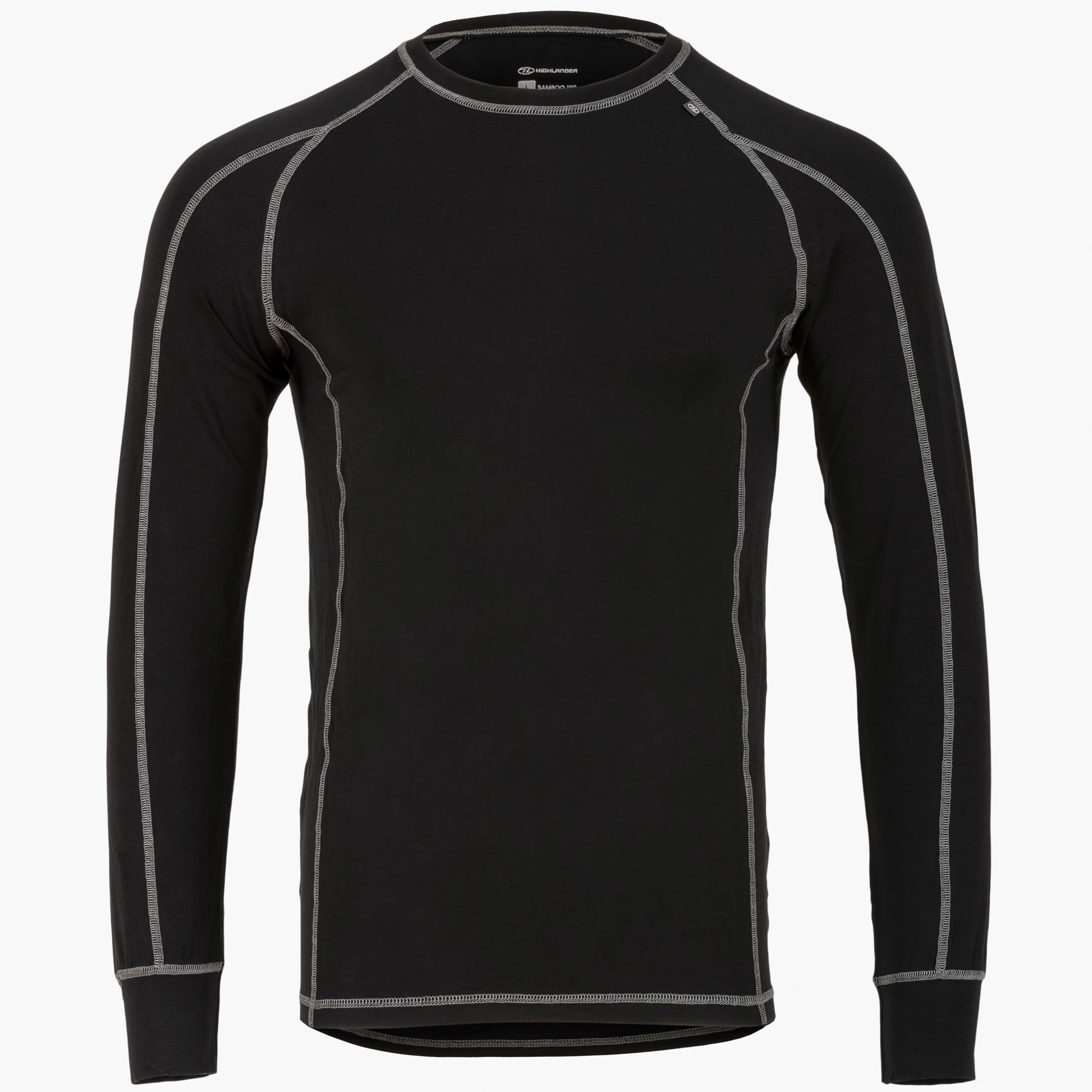 Highlander Bamboo maglia termica uomo nera maniche lunghe