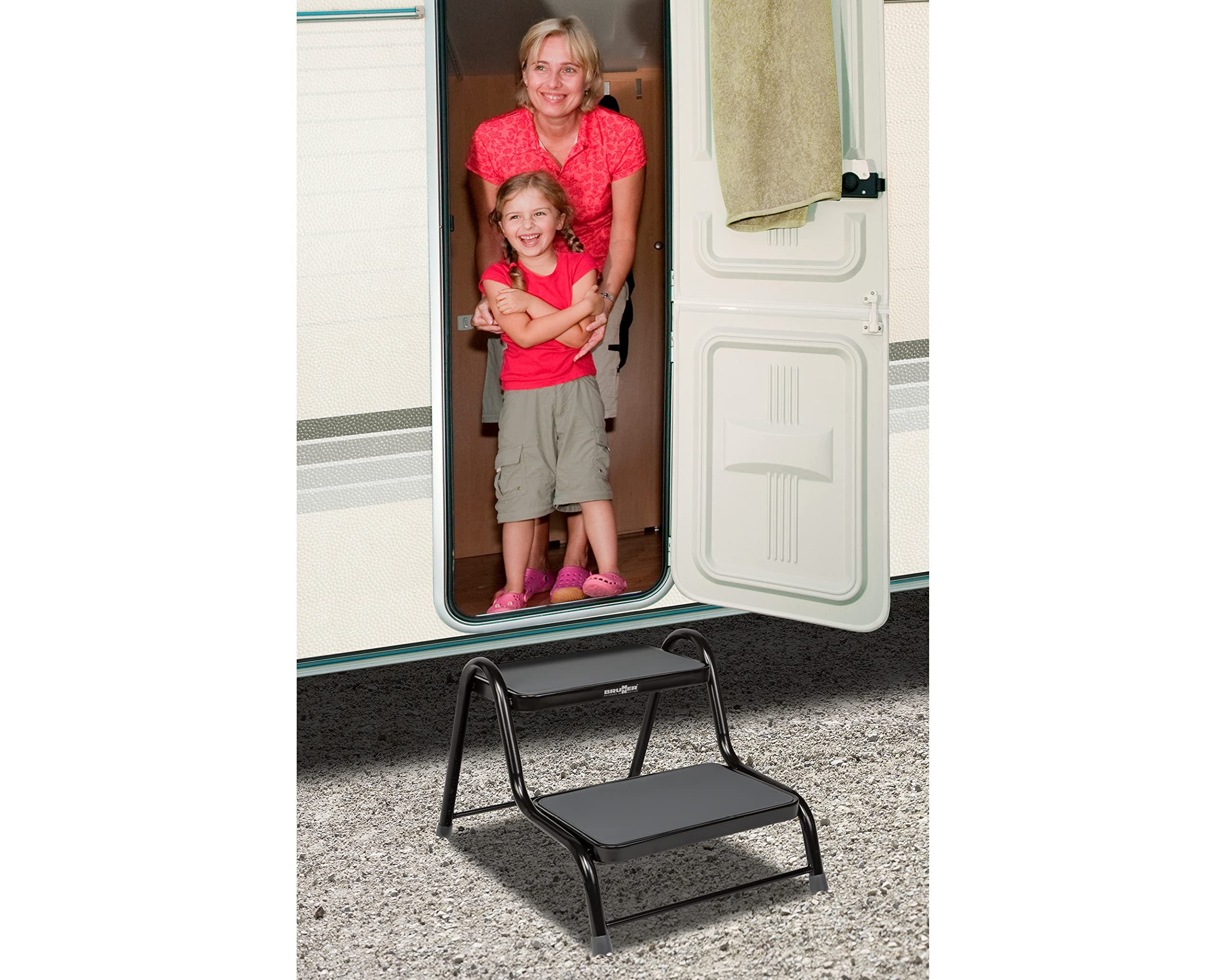 Brunner King Step Double scaletta 2 gradini nera