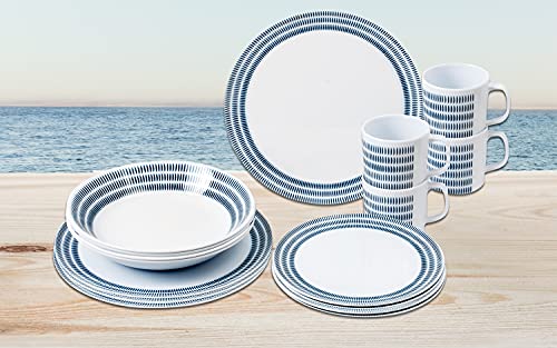 Brunner Bluebay set stoviglie melamina 16 pezzi 4 persone