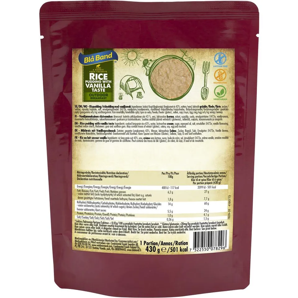 Bla Band Rice Pudding budino riso vaniglia 430g