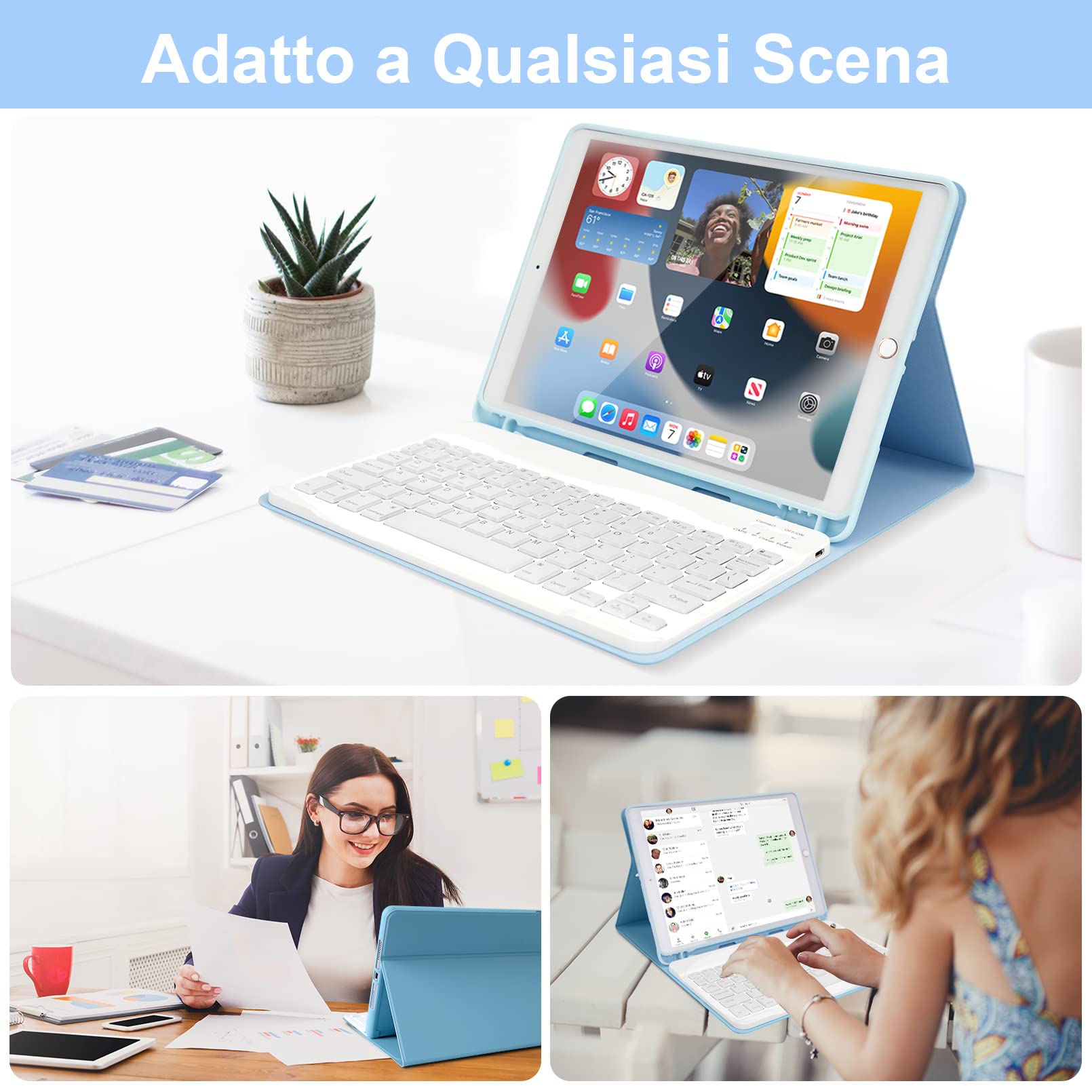 LAMA 10,2 10,5 custodia tastiera iPad QWERTY italiana wireless