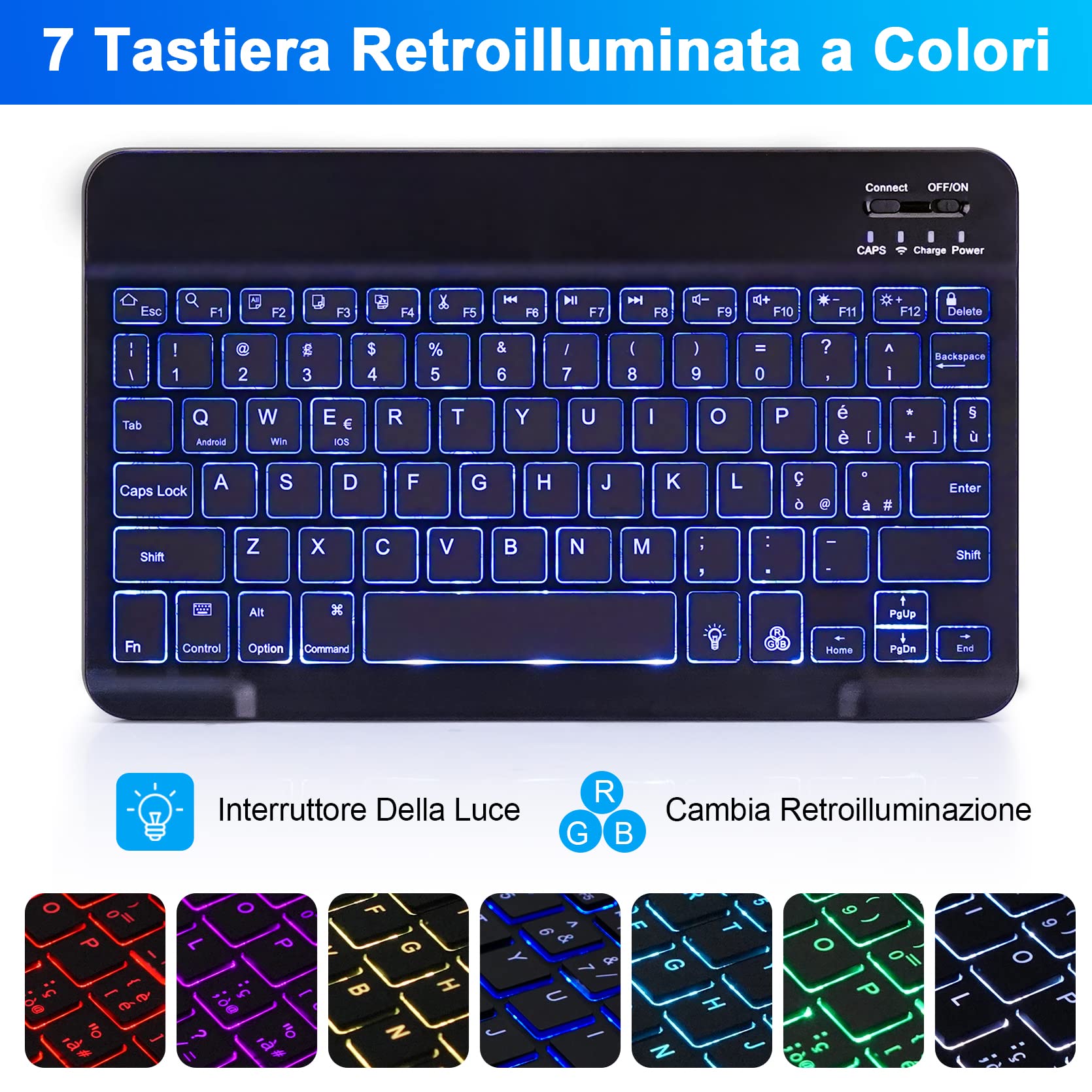 LAMA S6 Lite custodia tastiera retroilluminata nera