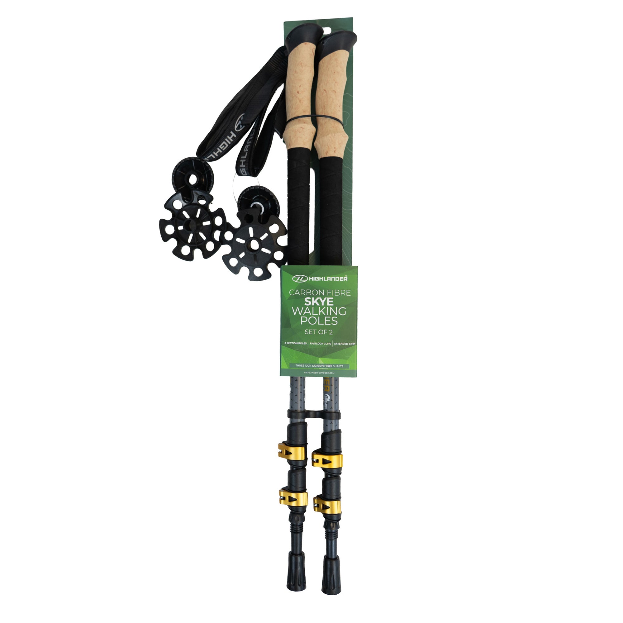 Highlander Skye bastoncini trekking carbonio set 2 pezzi