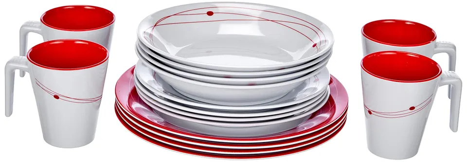 Brunner Cosmic set melamina 16 pezzi rosso infrangibile