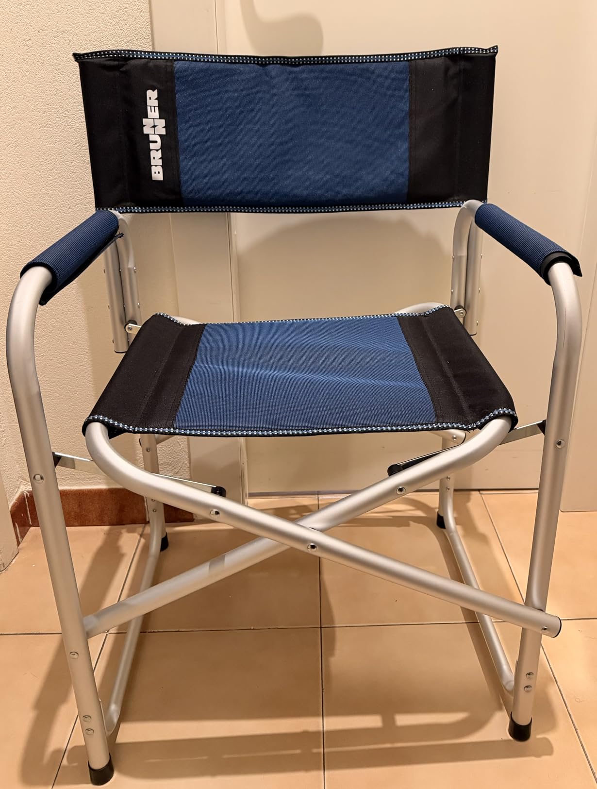 Brunner Bravura sedia regista pieghevole nero azzurro 150 kg