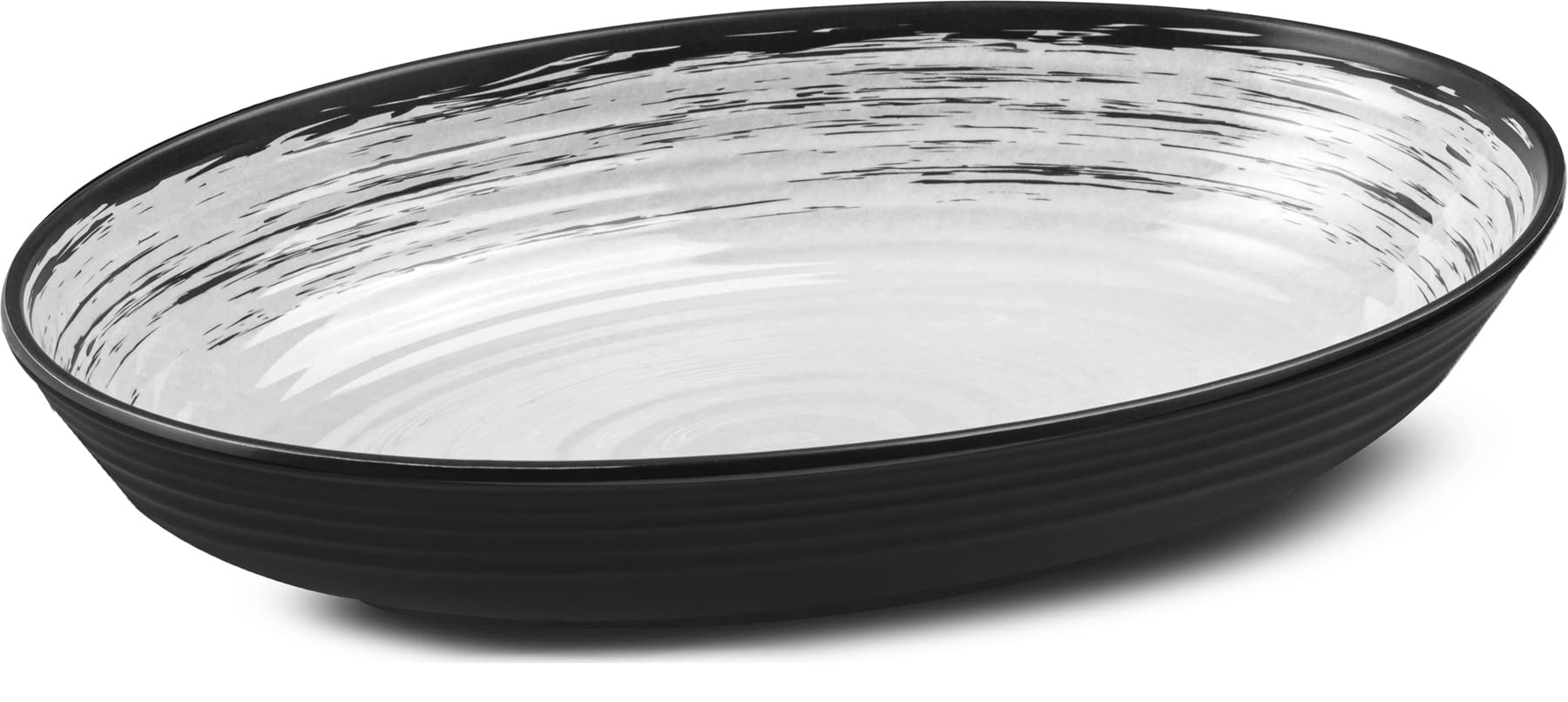 Brunner Granada ciotola ovale melamina 33x23 cm nero-bianco