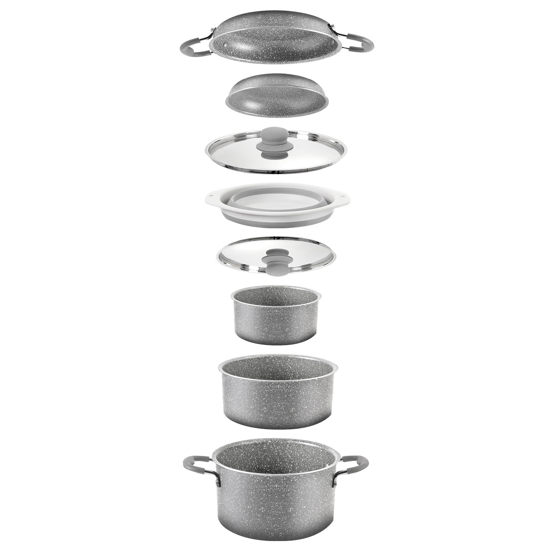 Brunner Gourmet Rock NG Batteria Pentole 9+1 24 cm Antiaderente