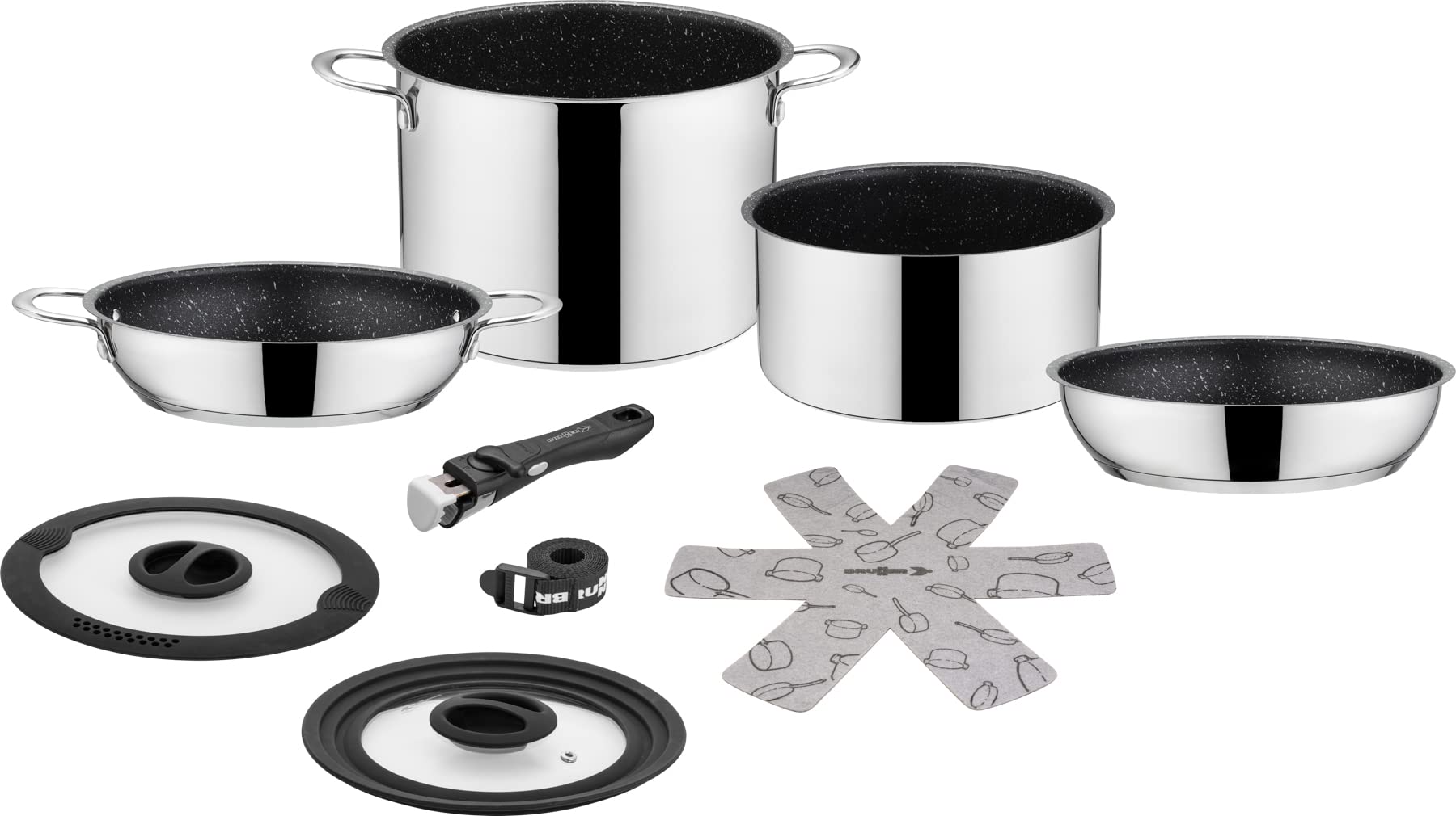 Brunner Academy NG 7+1 set pentole acciaio 22 cm gas