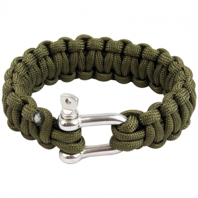 Highlander Survival Paracord Bracciale Nero con Anello D