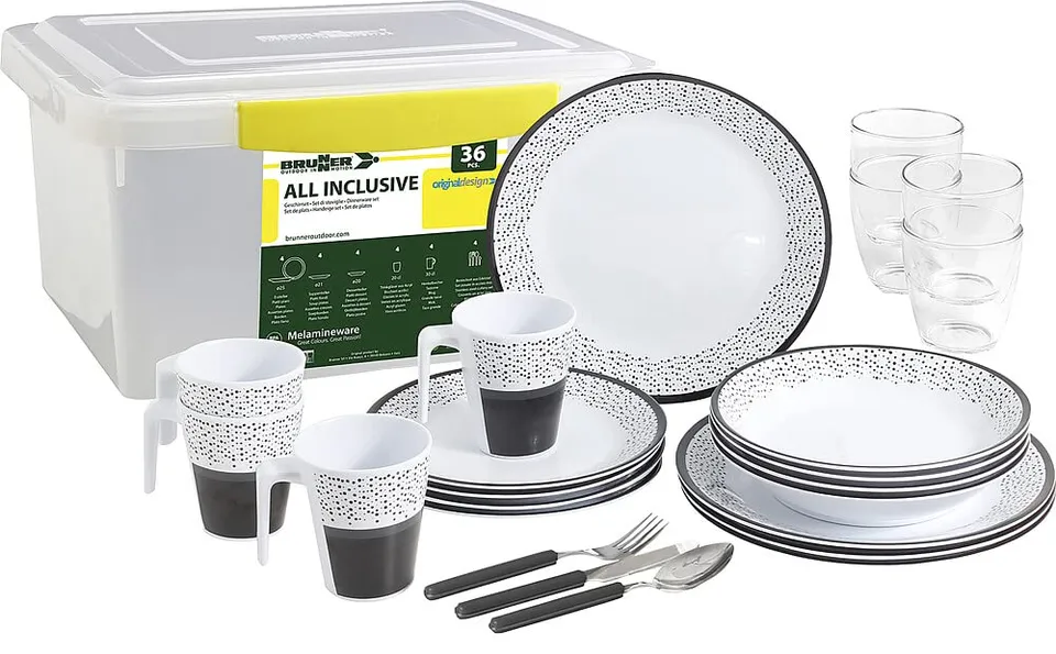 Brunner Pralin set piatti melamina 36 pezzi antiscivolo