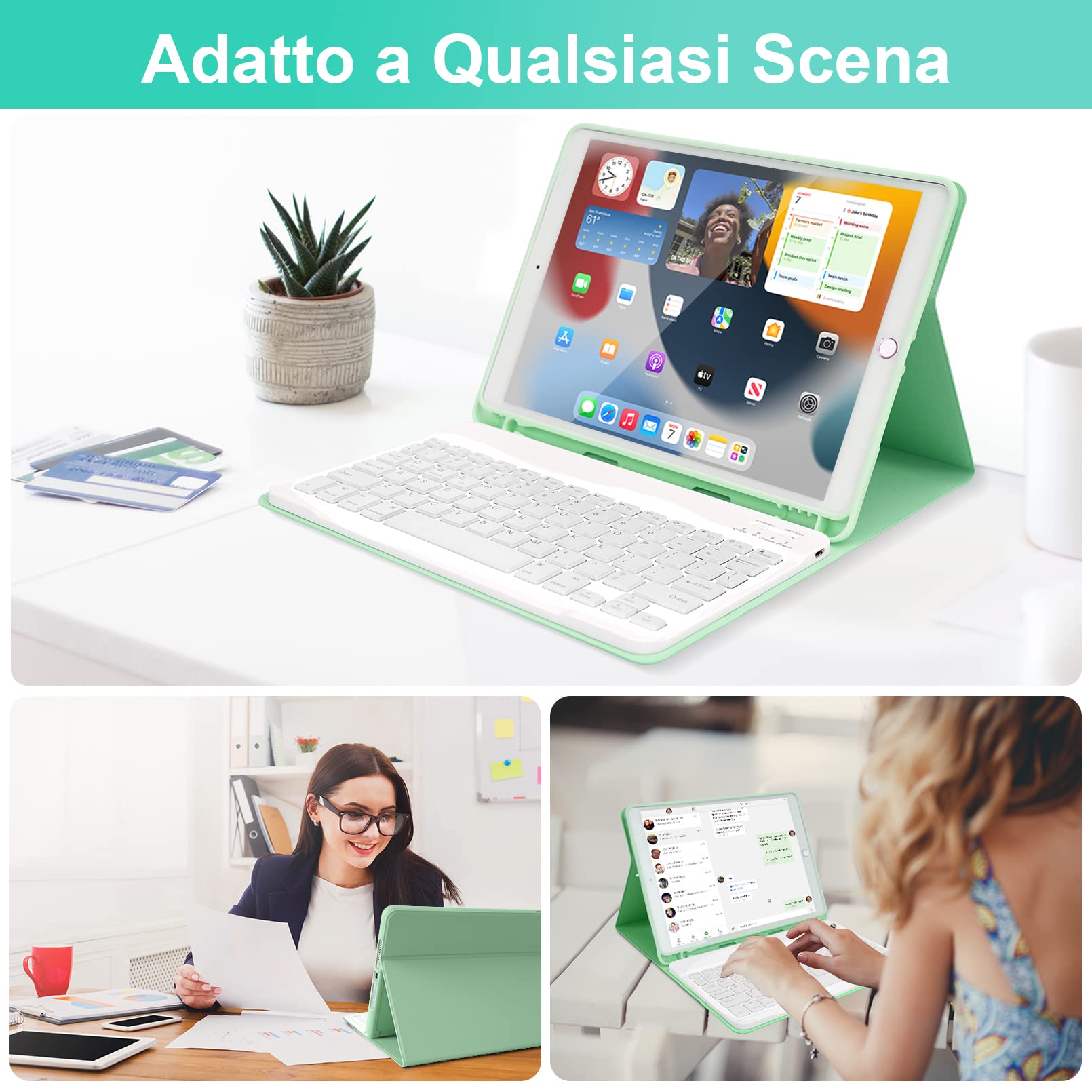 LAMA Custodia con tastiera iPad 10.2/10.5 QWERTY italiana