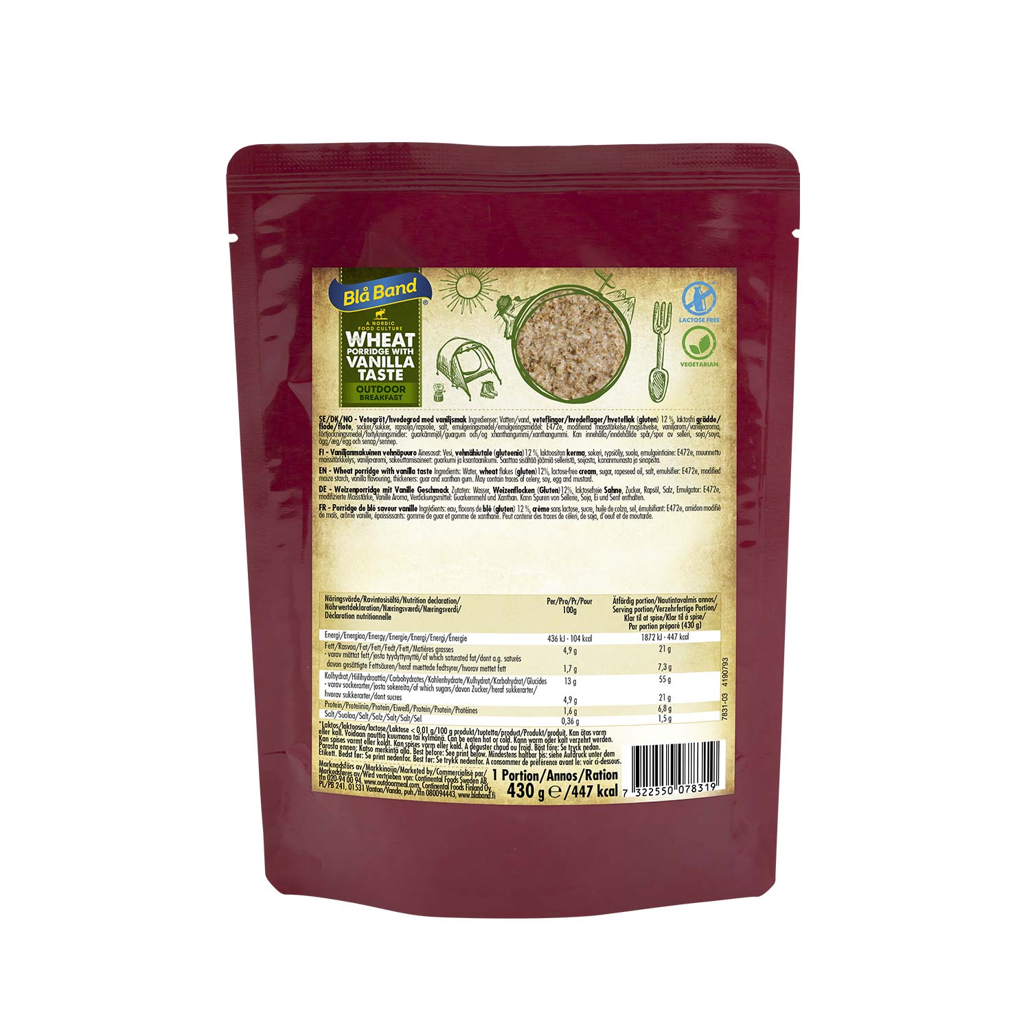 Bla Band porridge grano vaniglia colazione pronta