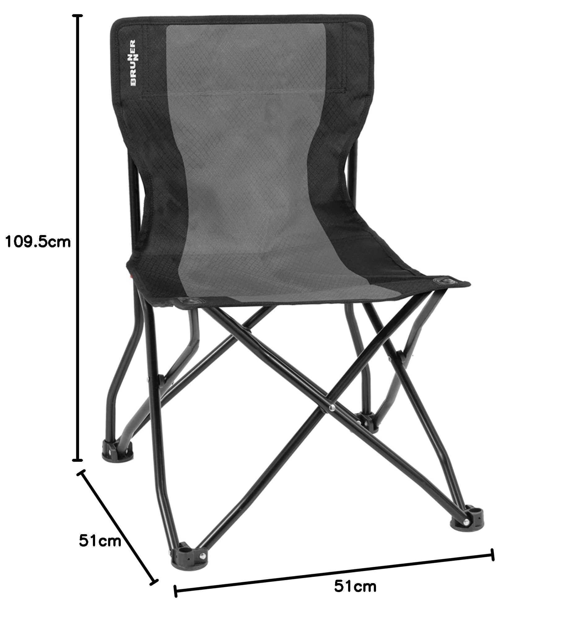 Brunner 0404035N.C20 sedia da campeggio grigio/nero antiribaltamento