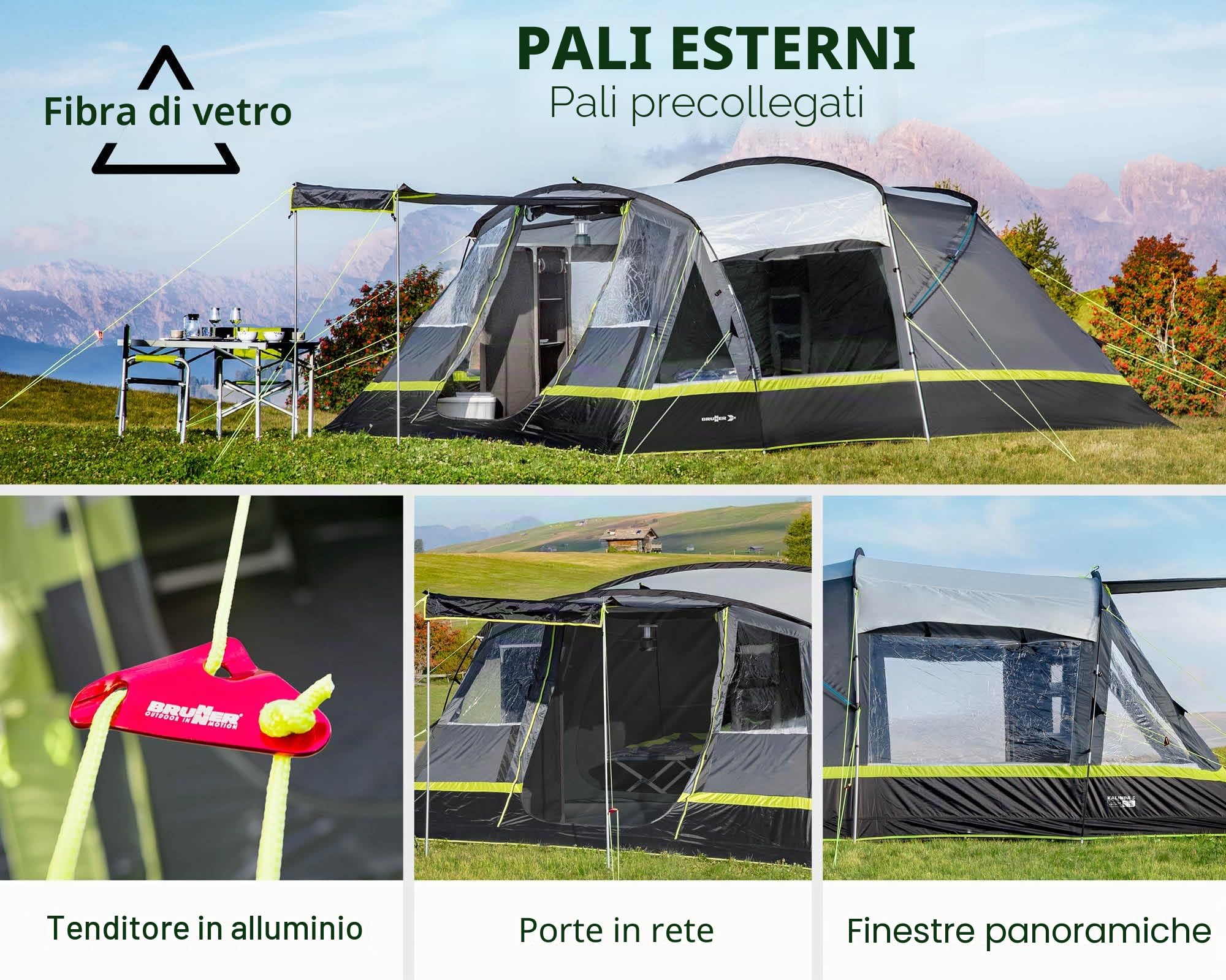 Brunner Kalynda 5 tenda familiare 5 posti con veranda