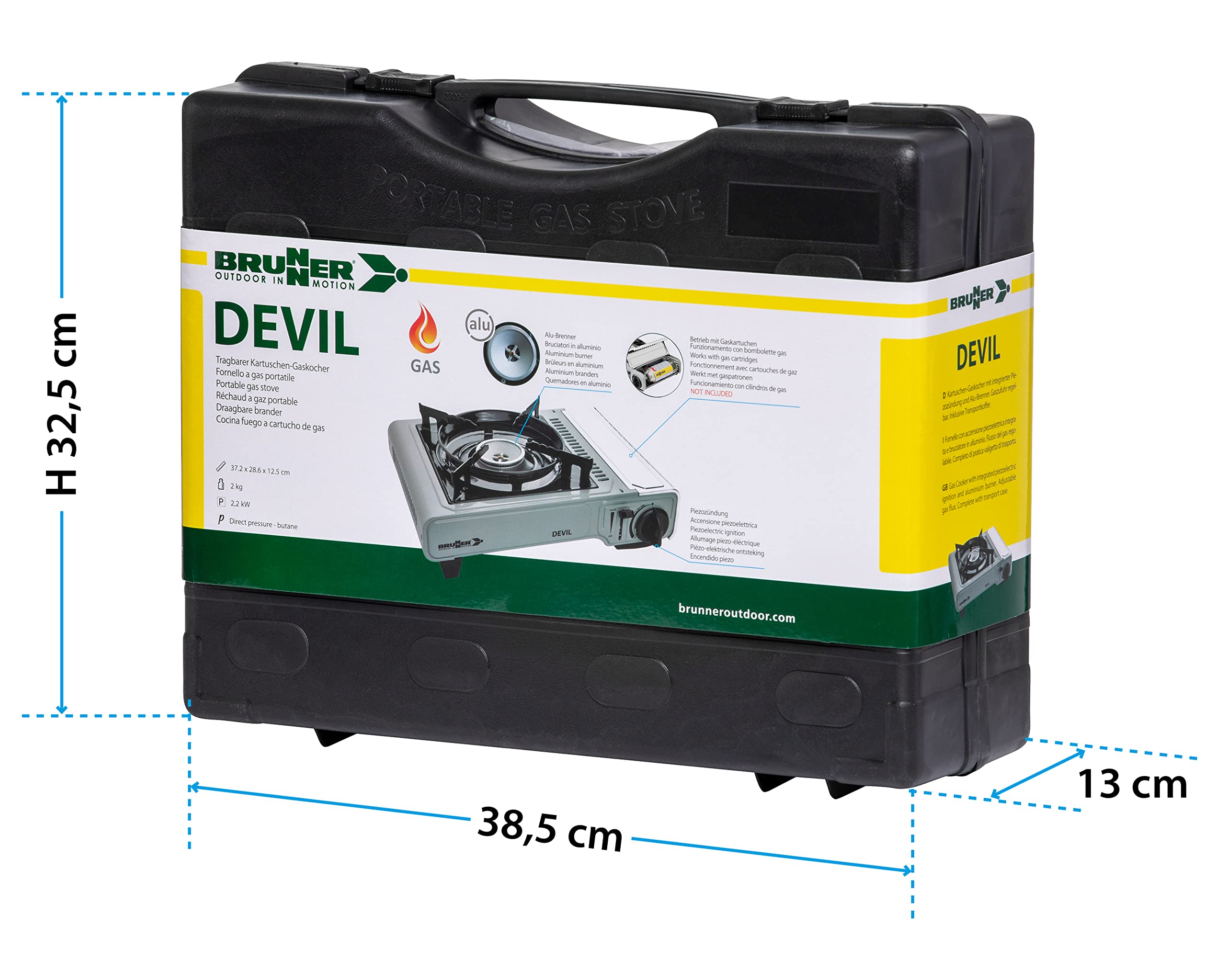 Brunner Devil fornello gas piezo 2,5 kW valigetta