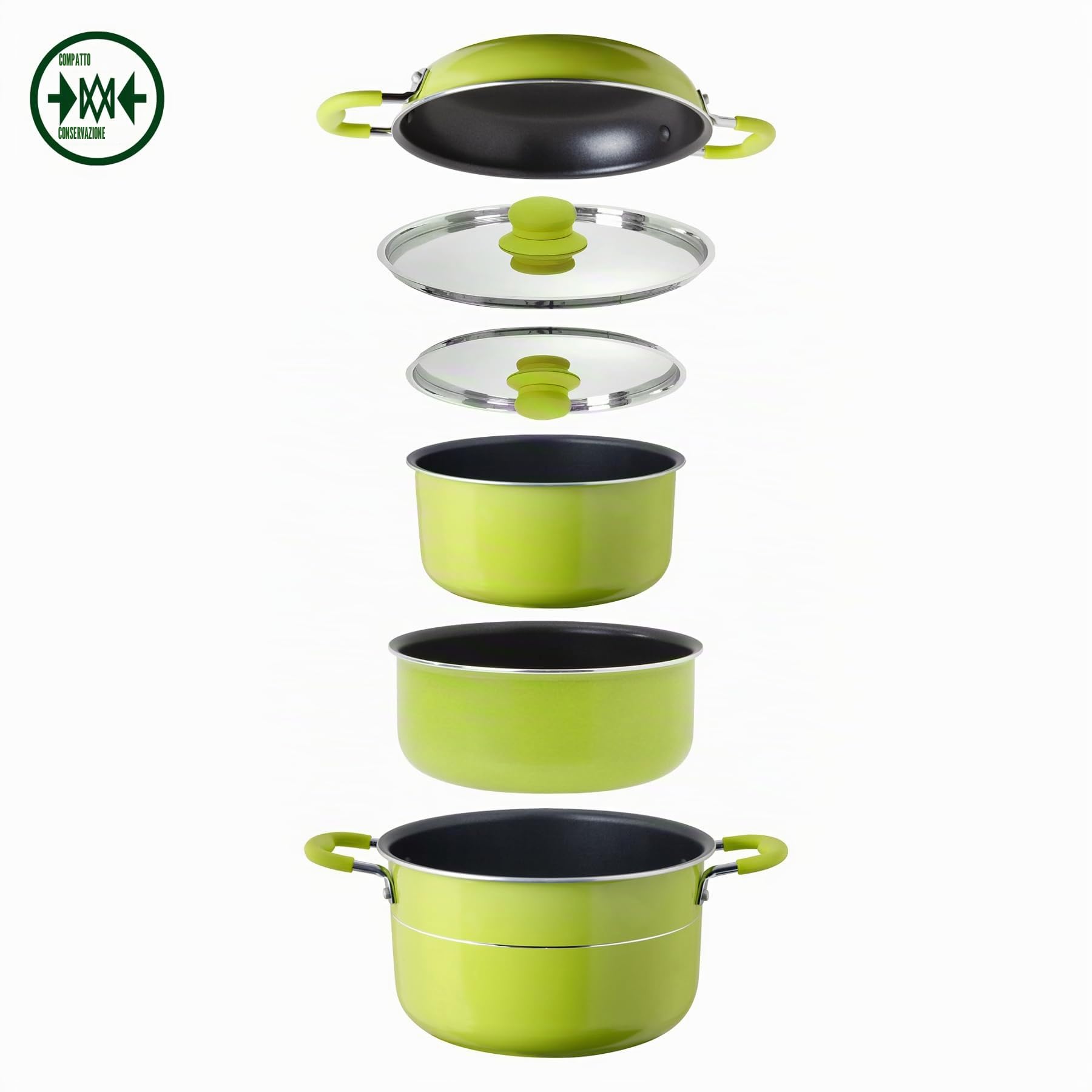 Brunner Jupiter NG 7+1 set pentole campeggio verde 7 pezzi